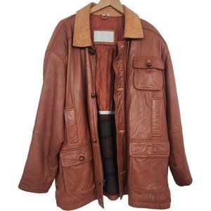Vintage Skins By Tora Brown Leather Men's Coat XL